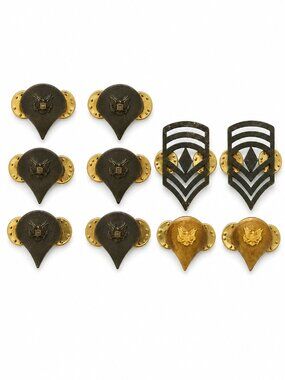 LOT: Vintage US Army Subdued Rank Insignia Pins Vietnam Era